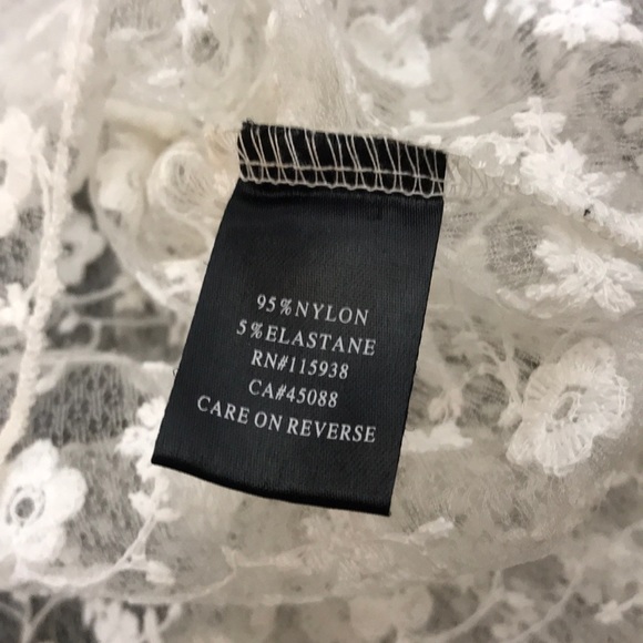 Sheer White Flower Detailed Top - Picture 5 of 5